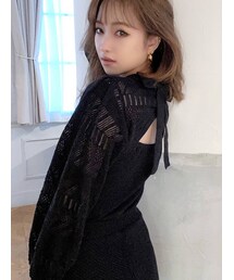 RESEXXY | バックリボンクロシェ調ニットトップス(ニット/セーター)