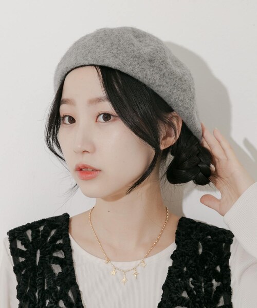 SMELLY（スメリー）の「シンプルバスクベレー（ハンチング/ベレー帽・レディース・IVO/GRY/BLK/RED・-）」の3枚目の写真