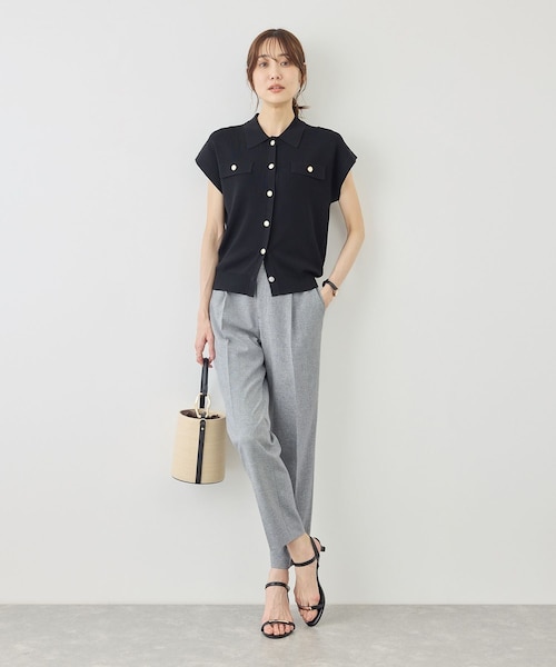 ROPE' PICNIC（ロペピクニック）の「リネンライクシリーズ ドライタッチテーパードパンツ/UVカット・接触冷感・防シワ（その他パンツ・レディース・グレー系/ブラウン/ネイビー・L/M/S）」の20枚目の写真