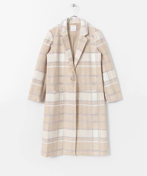 チェック1ツ釦チェスターコート