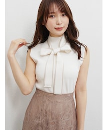 MERCURYDUO | 【To/】ボウタイ付ニット(ニット/セーター)