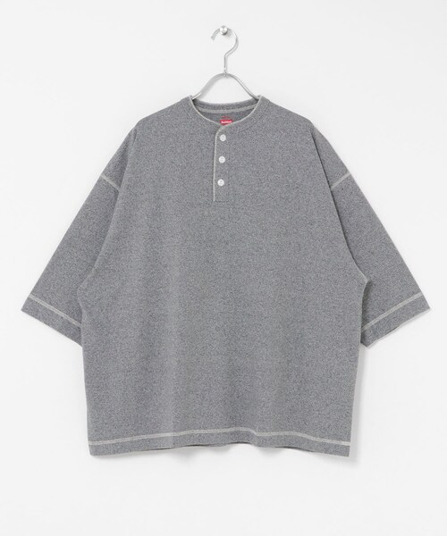 SENSE OF PLACE by URBAN RESEARCH（センスオブプレイスバイアーバンリサーチ）の「『別注』Healthknit×SENSE OF PLACE　ヘンリーネックTシャツ（Tシャツ/カットソー・メンズ・BLACK/TOP  GRAY/OATMEAL・M/L）」の22枚目の写真