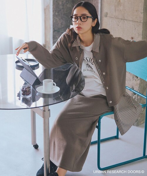 URBAN RESEARCH DOORS(アーバンリサーチドアーズ)の「『仁村紗和さん着用』『UR TECH 200日ニット』ストレートスカート(スカート・レディース・MOCHA/BLACK・M)」の13枚目の写真