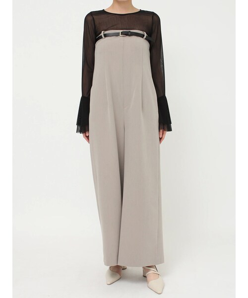 LAGUNAMOON（ラグナムーン）の「ベルトセットベアオールインワン（つなぎ/オールインワン・レディース・ライトグレー/チャコールグレー・S/M）」の3枚目の写真