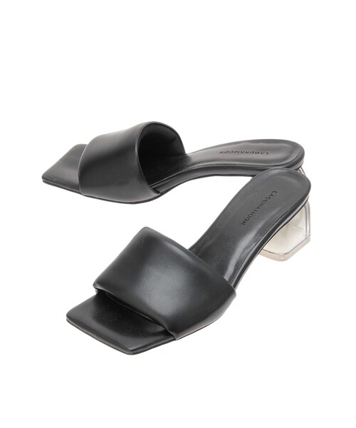 LAGUNAMOON（ラグナムーン）の「パフィスクエアサンダル（その他シューズ・レディース・アイボリー/ブラック・S/M）」の9枚目の写真