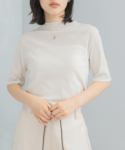 URBAN RESEARCH ROSSO（アーバンリサーチロッソ）の「ラメシアーカットソー（Tシャツ/カットソー・レディース・OFF/MAUVE/BLACK・FREE）」の6枚目の写真