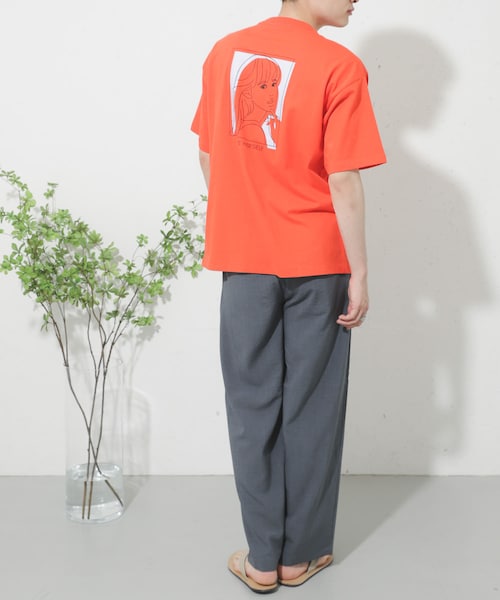 SENSE OF PLACE by URBAN RESEARCH(センスオブプレイスバイアーバンリサーチ)の「ガールグラフィックTシャツ(5分袖)(Tシャツ/カットソー・メンズ・PURPLE/WHITE①/PINK/ORANGE①/WHITE②/ORANGE②/WHITE③/MINT/ORANGE③・M/L)」の7枚目の写真