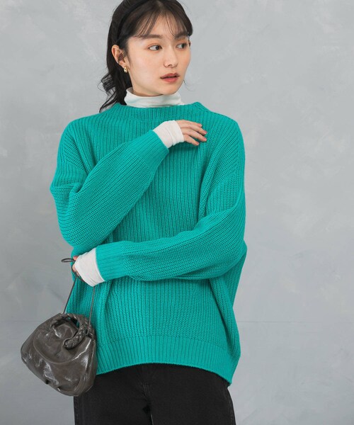 URBAN RESEARCH ROSSO（アーバンリサーチロッソ）の「ボートネックバックスリット畦ニット（ニット/セーター・レディース・OFF WHITE/LEMON/MINT/D/NAVY・FREE）」の2枚目の写真