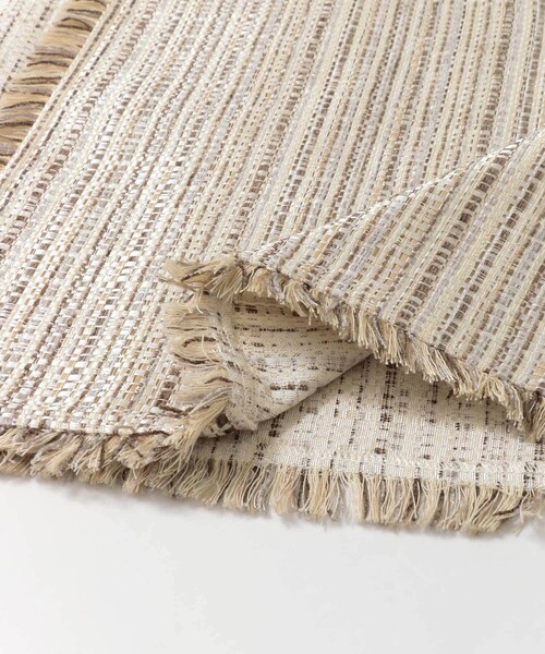 ITEMS URBANRESEARCH（アイテムズ アーバンリサーチ）の「KBF+　ラスティックフリンジコート∴（ノーカラージャケット・レディース・BEG STRIPE/NATURAL/L.BROWN・one）」の21枚目の写真