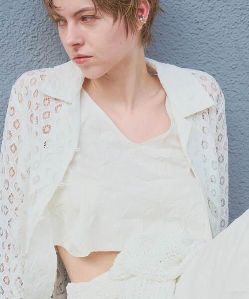 URBAN RESEARCH(アーバンリサーチ)の「『別注』GGG×URBAN RESEARCH クロップドワッシャートップス(タンクトップ・レディース・BLACK/WHITE・FREE)」の4枚目の写真