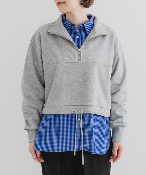 URBAN RESEARCH ROSSO（アーバンリサーチロッソ）の「F by ROSSO　ハーフジップスウェット（スウェット・レディース・GRAY/NAVY・FREE）」の9枚目の写真