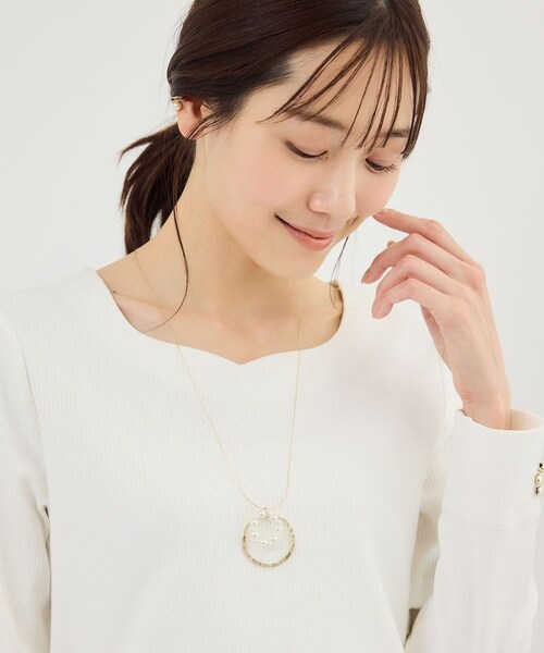ROPE' PICNIC（ロペピクニック）の「ダブルサークルワントップペンダント（ネックレス・レディース・ゴールド/シルバー・F）」の4枚目の写真