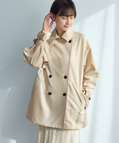 ROPE' PICNIC(ロペピクニック)の「ミドル丈トレンチコート/撥水・花粉ガード(トレンチコート・レディース・ベージュ/カーキ/ネイビー・F)」の12枚目の写真