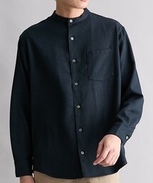 nissen | ウールライクバンドカラー長袖シャツ(シャツ/ブラウス)