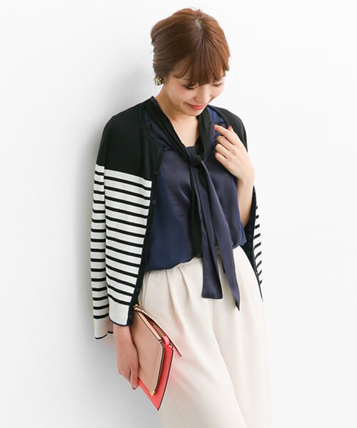 URBAN RESEARCH ROSSO（アーバンリサーチロッソ）の「ボウタイノースリーブブラウス（シャツ/ブラウス・レディース・LIGHT GRAY/NAVY/APRICOT・FREE）」の9枚目の写真