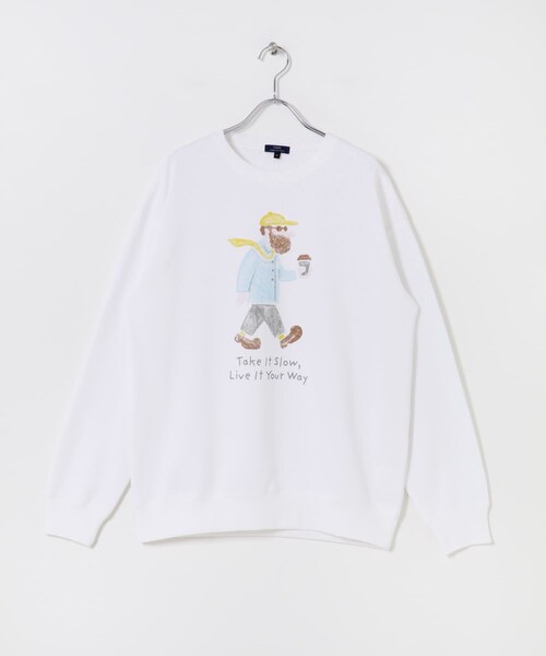 ITEMS URBANRESEARCH（アイテムズ アーバンリサーチ）の「OJISAMPO スウェットトップス（スウェット・メンズ・BIKE WHITE/BIKE BLACK/WALK WHITE/WALK BLACK・M/L）」の14枚目の写真