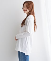 nissen | 重ね着用長袖Ｔシャツ（ラウンドへム・スクエアへム）(Tシャツ/カットソー)