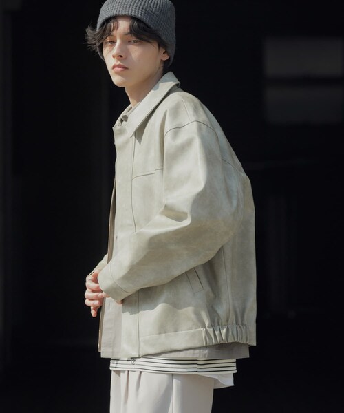 SENSE OF PLACE by URBAN RESEARCH（センスオブプレイスバイアーバンリサーチ）の「FLジップブルゾン（ブルゾン・メンズ・BLACK/GREIGE・M/L）」の2枚目の写真