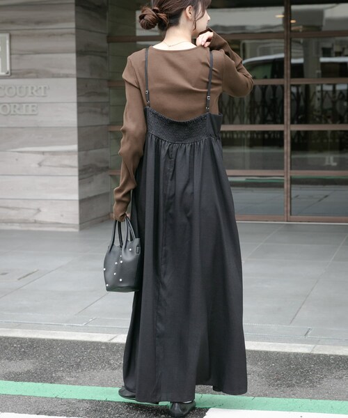ITEMS URBANRESEARCH(アイテムズ アーバンリサーチ)の「インナーセットキャミワンピース(ワンピース・レディース・GRY×BLK/BEG×BRN/BRN×BLK・FREE)」の14枚目の写真