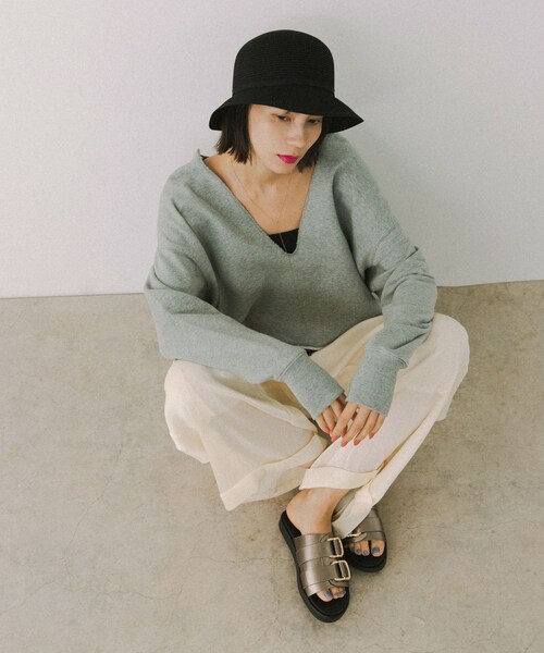 RODE SKO（ロデスコ）の「洗えるたためるバケットハット（ハット・レディース・BLACK/MOCHA・Free）」の6枚目の写真
