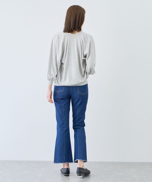 Jayro（ジャイロ）の「ピュアコットンカルマネックプルオーバー（ニット/セーター・レディース・スミクロ/ライトグレー/オフホワイト・F）」の19枚目の写真