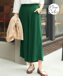 nissen | 大きいサイズ 風なびくエアリーシフォンスカート見えワイドパンツ（ゆったりヒップ）(パンツ)