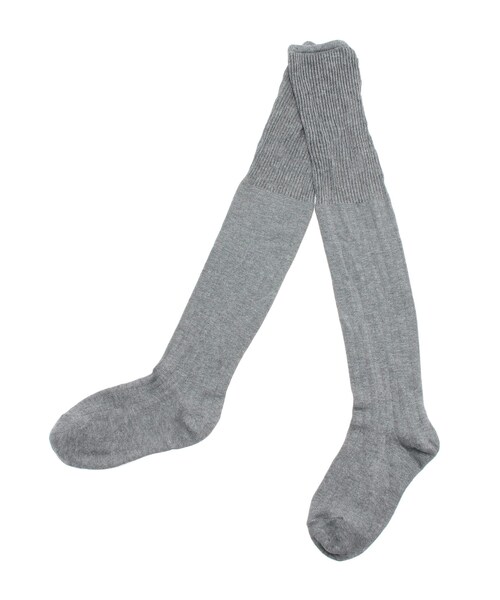 MURUA（ムルーア）の「サイハイリブソックス（ソックス/靴下・レディース・グレー/ベージュ・F）」の3枚目の写真