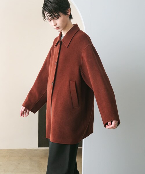URBAN RESEARCH（アーバンリサーチ）の「スーパー140ステンカラーリバーミドルコート（ステンカラーコート・レディース・BRICK/NAVY/BLACK・FREE）」の19枚目の写真