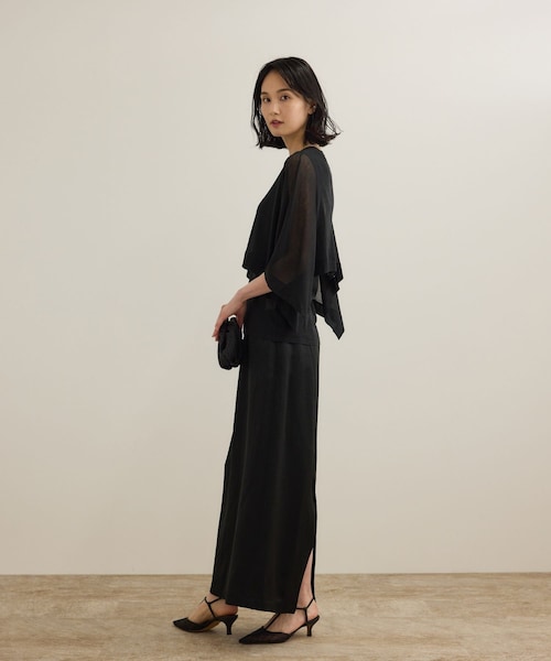 ROPE'（ロペ）の「【洗える】シアーフライスケープセットプルオーバー（Tシャツ/カットソー・レディース・ブラック/ホワイト/ブルー・F）」の13枚目の写真