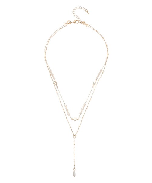 MERCURYDUO（マーキュリーデュオ）の「2WAYドロップパールダブルチェーンネックレス（ネックレス・レディース・シルバー/ゴールド・F）」の5枚目の写真
