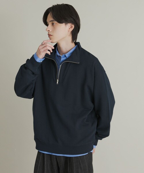 SENSE OF PLACE by URBAN RESEARCH（センスオブプレイスバイアーバンリサーチ）の「『一部WEB限定カラー』ハーフジップロングスリーブスウェット（スウェット・メンズ・BLACK/GRAY/NAVY/GREEN/L.BLUE・M/L）」の21枚目の写真