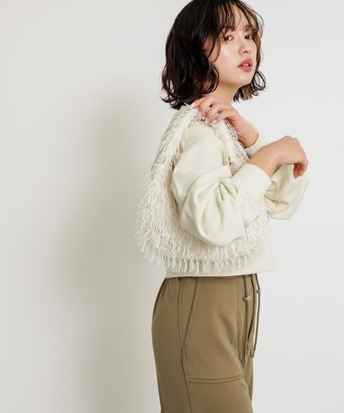 SENSE OF PLACE by URBAN RESEARCH（センスオブプレイスバイアーバンリサーチ）の「フリンジハンドバッグ（ハンドバッグ・レディース・BLACK/IVORY/MINT・one）」の14枚目の写真
