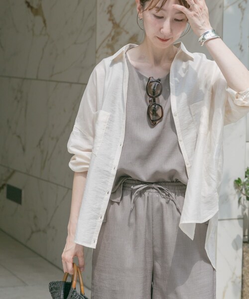 ITEMS URBANRESEARCH（アイテムズ アーバンリサーチ）の「シアーポケットスキッパーシャツ（シャツ/ブラウス・レディース・WHT/L.BLU/NVY・FREE）」の7枚目の写真