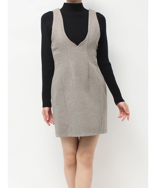 RESEXXY（リゼクシー）の「コルセットミニジャンスカ【セットアップ着用可能】（ジャンパースカート・レディース・ホワイト/グレー/チャコールグレー・F）」の2枚目の写真