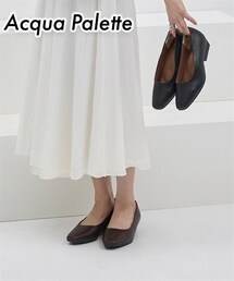 nissen | 【ゆったり幅広】スクエアトゥローヒールパンプス（ワイズ４E）ACQUA PALETTE（アクアパレット）(パンプス)