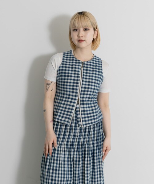 THE GOODLAND MARKET（ザグッドランドマーケット）の「PALIT　Neptune Tank Top Gingham（タンクトップ・レディース・CHECK・Free）」の3枚目の写真