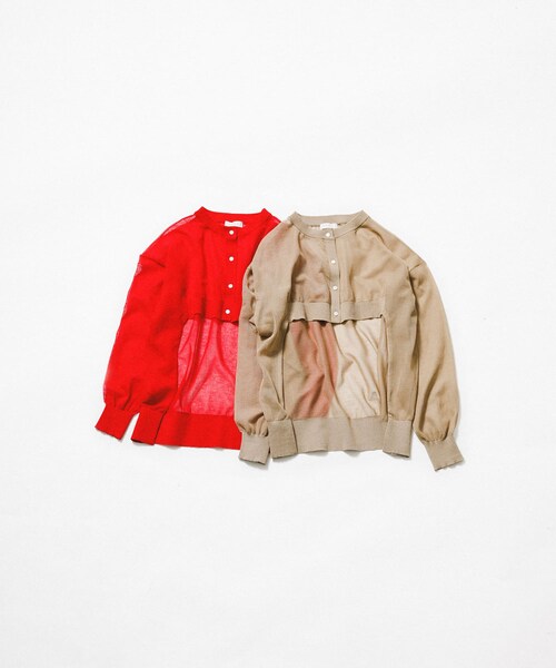 LAATO（ラート）の「sheer cardigan（カーディガン/ボレロ・レディース・リップ/ラクダ・Free）」の11枚目の写真