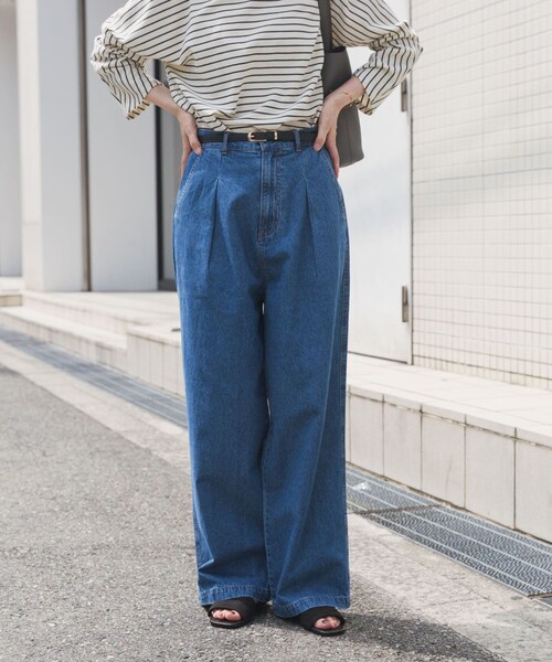 ITEMS URBANRESEARCH(アイテムズ アーバンリサーチ)の「ウエストタックデニムパンツ(デニムパンツ・レディース・BLU/IDG・S/M)」の10枚目の写真