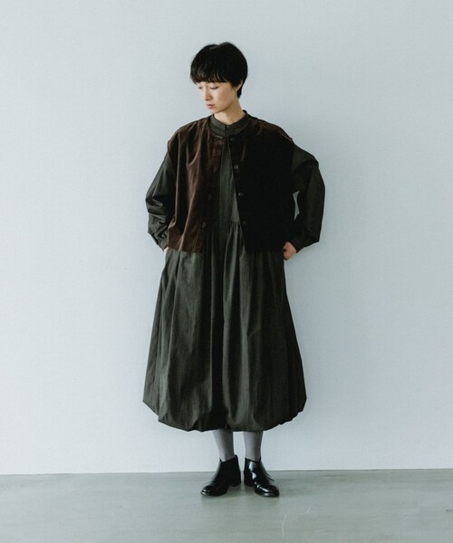 かぐれ（カグレ）の「コットンベルベット2WAYベスト（ベスト・レディース・GREGE/BROWN・Free）」の17枚目の写真