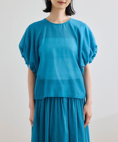 ROPE'（ロペ）の「【洗える】コットンシルクブラウス/セットアップ対応（シャツ/ブラウス・レディース・ブラック/ターコイズ・F）」の20枚目の写真