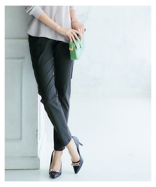 nissen（ニッセン）の「ストレッチスキニーパンツ【吸汗速乾・抗菌防臭・静電防止・UVカット】（パンツ・レディース・キャメルベージュ/ネイビー/黒/グレンチェック・S/M/L/LL）」の20枚目の写真