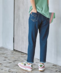 nissen | ｍｏｚ（モズ）後刺しゅうテーパードデニムパンツ(パンツ)