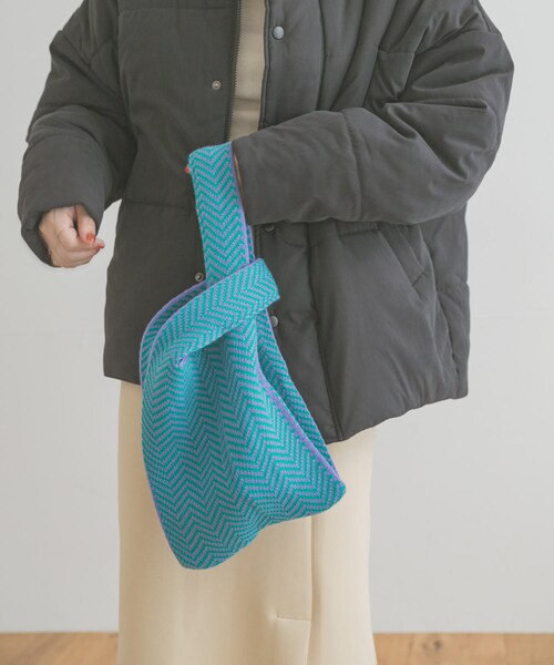 ITEMS URBANRESEARCH（アイテムズ アーバンリサーチ）の「ニットマルシェトートバッグ（トートバッグ・レディース・BLK/ORG/GRN・-）」の15枚目の写真