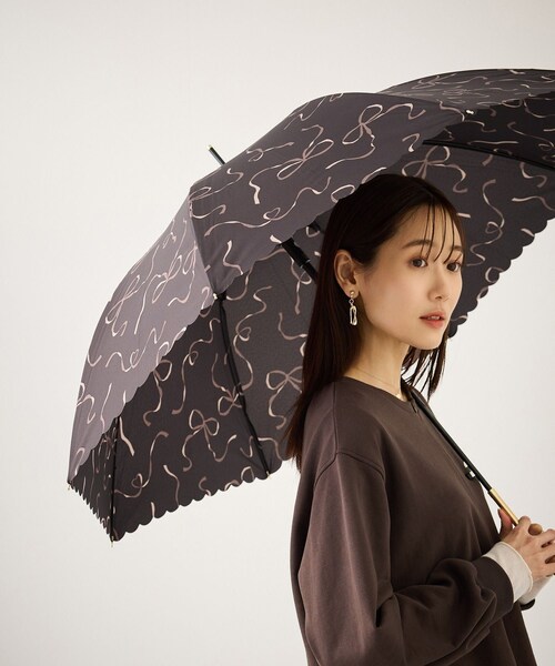 ROPE' PICNIC（ロペピクニック）の「【Wpc.】【晴雨兼用】ハートリボン長傘（長傘・レディース・ホワイト系/ブラウン/ピンク・F）」の4枚目の写真