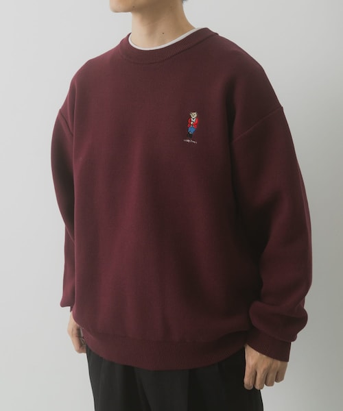 ITEMS URBANRESEARCH（アイテムズ アーバンリサーチ）の「Teddy Bear スウェットライクニット（ニット/セーター・メンズ・OML/BGD/NVY・M/L）」の5枚目の写真