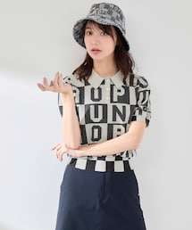 ロゴジャカード半袖ニット