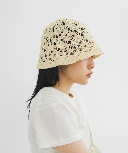 KBF（ケイビーエフ）の「クロシェベルHAT（ハット・レディース・CUSTARD/BLACK・One）」の3枚目の写真