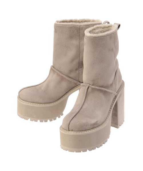 GYDA（ジェイダ）の「フェイクムートンplatformショートブーツ（ブーツ・レディース・ブラック/ベージュ・S/M/L）」の12枚目の写真