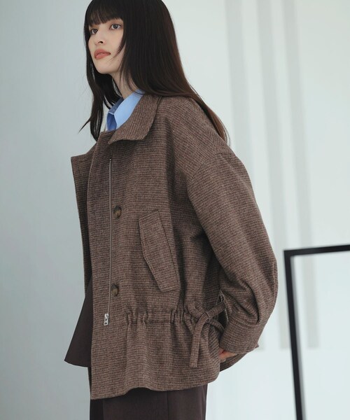 VIS（ビス）の「ドロストペプラムブルゾン（ブルゾン・レディース・グレー/ブラウン系・F）」の11枚目の写真