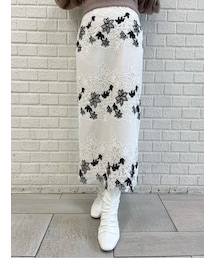 MERCURYDUO | 配色ケミカルレースタイトスカート(スカート)